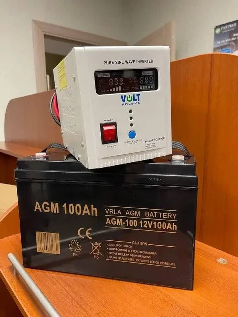 Акумулятор Volt Polska Volt AGM6AKUXAG100 100 Ah з джерелом безперебійного живлення SinusPro 800E - изображение 4