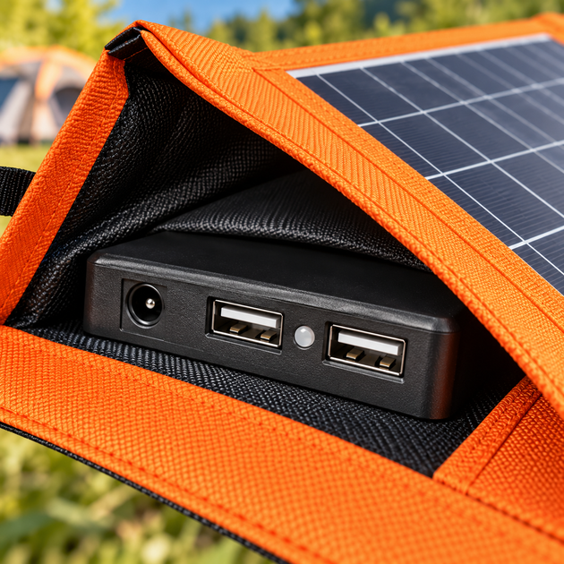 Сонячна панель CL-ZD0620 20 Вт складна з 2 USB і DC для заряджання телефону та павербанка - зображення 4
