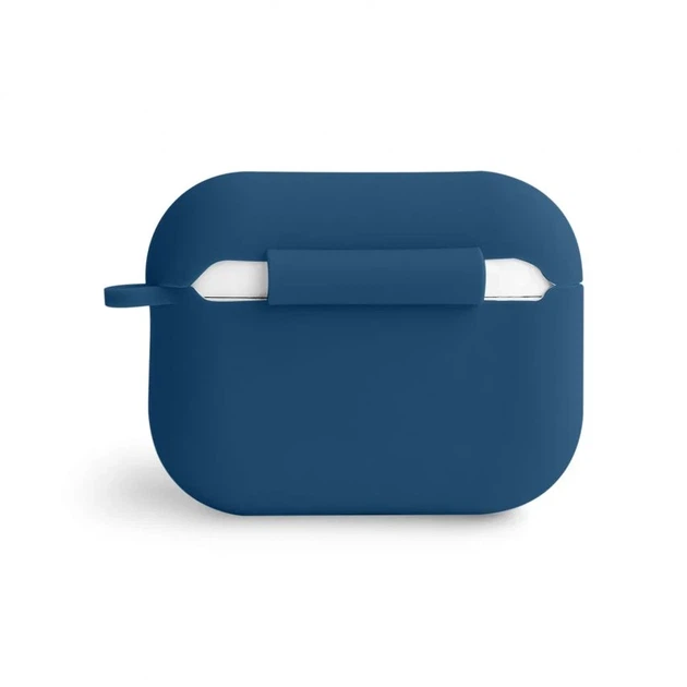 Чехол Slim для наушников Apple AirPods Pro 3 силиконовый с карабином синий - Фото 4 Чехол Slim для наушников Apple AirPods Pro 3 силиконовый с карабином синий - изображение 4