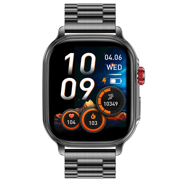 Смарт-часы UWatch Smart Energy Rubber Black 5BAR с 2 ремешками, чёрные - Фото 3 Смарт-часы UWatch Smart Energy Rubber Black 5BAR с 2 ремешками, чёрные - изображение 3