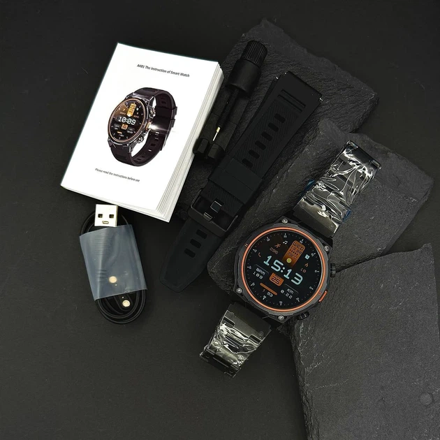 Смарт-годинник Modfit Track Pro Black чоловічий з металевим ремінцем 22 мм - Фото 2 Смарт-годинник Modfit Track Pro Black чоловічий з металевим ремінцем 22 мм - зображення 2