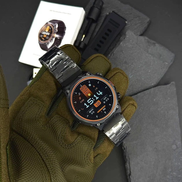 Смарт-годинник Modfit Track Pro Black чоловічий з металевим ремінцем 22 мм - Фото 3 Смарт-годинник Modfit Track Pro Black чоловічий з металевим ремінцем 22 мм - зображення 3