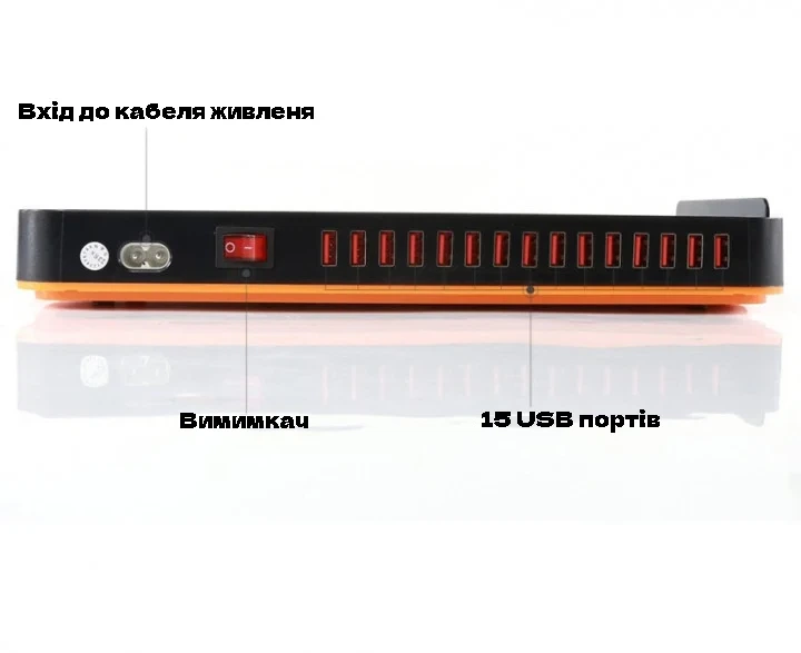 Мультизарядная док-станция с органайзером на 15 USB портов Addap MCS-815 100 Вт чёрная - Фото 7 Мультизарядная док-станция с органайзером на 15 USB портов Addap MCS-815 100 Вт чёрная - изображение 7