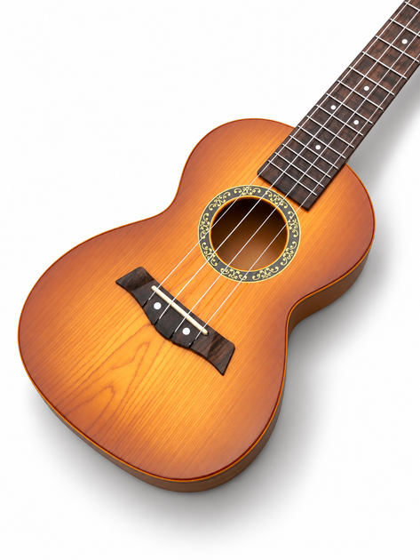 Концертное Укулеле (Гавайская гитара) MRK 23″ Light Brown + чехол + тюнер+ каподастр + мультитул + 4 струны + 5 медиаторов + 4 фигурных медиатора + ремешок + подарок (черный ремешок+2 медиатора) (mrk5736) - изображение 4