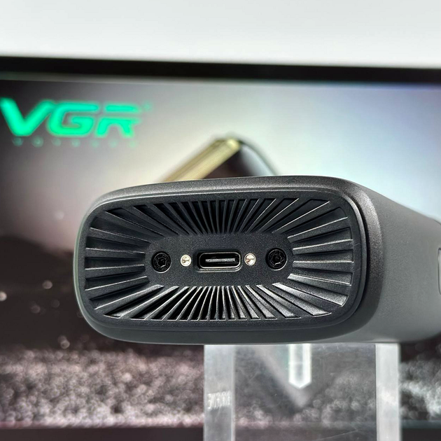 Электробритва двойное лезвие мощность 7000-9000 RPM LED дисплей VGR V-378 черный - изображение 5