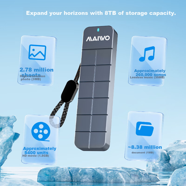 Корпус для SSD-накопичувача MAIWO K1742P M.2 NVMe, портативний корпус для жорсткого диска 10 Гбіт/с, інтерфейс Type-C, сумісний з ноутбуками та телефонами, зовнішній корпус для SSD на 16 ГБ, повністю алюмінієвий корпус - зображення 7