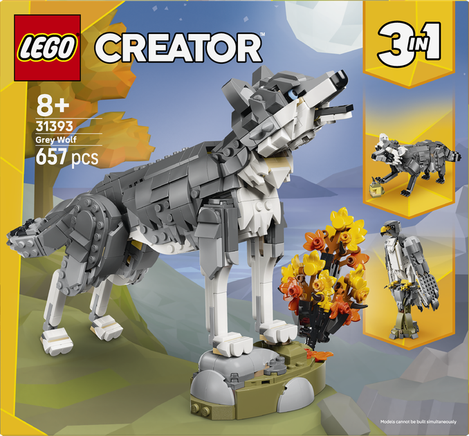 Конструктор LEGO Creator Лесные животные: Серый волк 657 элемента (31393) - Фото 1 Конструктор LEGO Creator Лесные животные: Серый волк 657 элемента (31393) - изображение 1