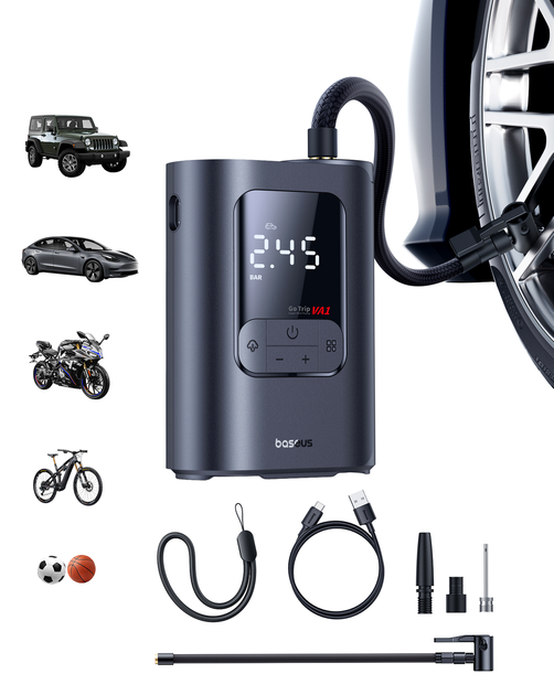 Автомобільний компресор 22 циліндри акумулятор 2500 мА·год USB-C C0119601 чорний - зображення 8