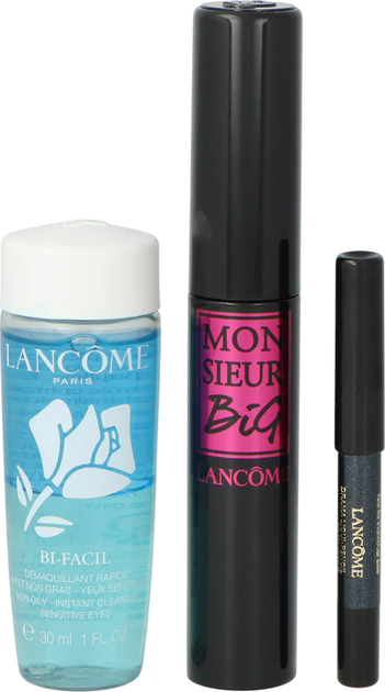Zestaw kosmetyków do makijażu Lancome Tusz do rzęs Mascara Monsieur Big Kit 01 Czarny 10 ml + Płyn do demakijażu oczu Bi-Facil 30 ml + Kredka do oczu Drama Liqui-Pencil 08 0.5 g (3614274759044) - obraz 2