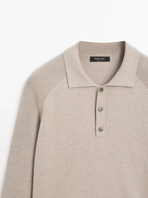 Чоловічий светр Massimo Dutti L бежевий - Фото 5 Чоловічий светр Massimo Dutti L бежевий - изображение 5