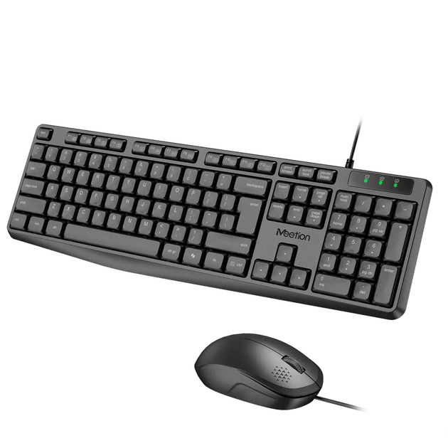 Клавиатура проводная мышка 2в1 USB совместимые системы Win MAC C235 черный - Фото 6 Клавиатура проводная мышка 2в1 USB совместимые системы Win MAC C235 черный - изображение 6