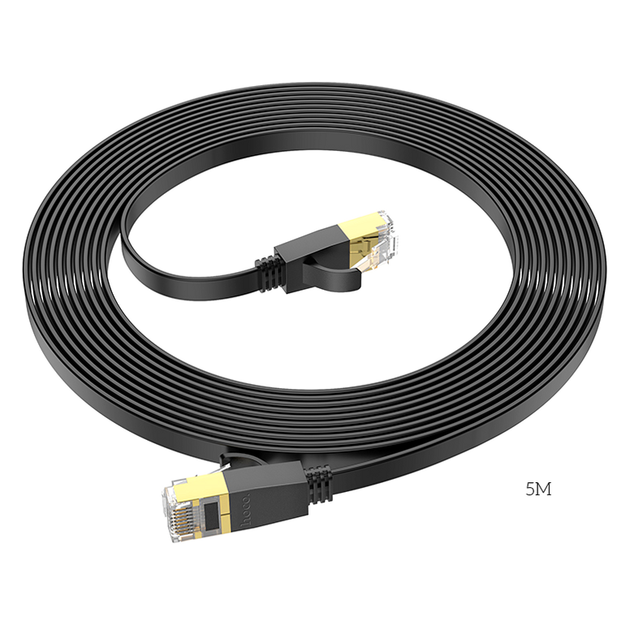 Кабель сетевой патч-корд 5м для интернета Gigabit Ethernet категория 6 Hoco US07 черный - Фото 1 Кабель сетевой патч-корд 5м для интернета Gigabit Ethernet категория 6 Hoco US07 черный - изображение 1