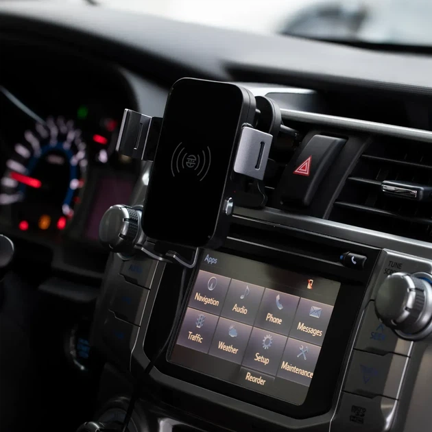 Быстрое Беспроводное Зарядное Устройство в автомобиль для телефонов - Автоматическая Qi зарядка - держатель на 15Вт с Quick Charge 3.0 - TIMSTOOL CW15M-C118Q-BK - изображение 10
