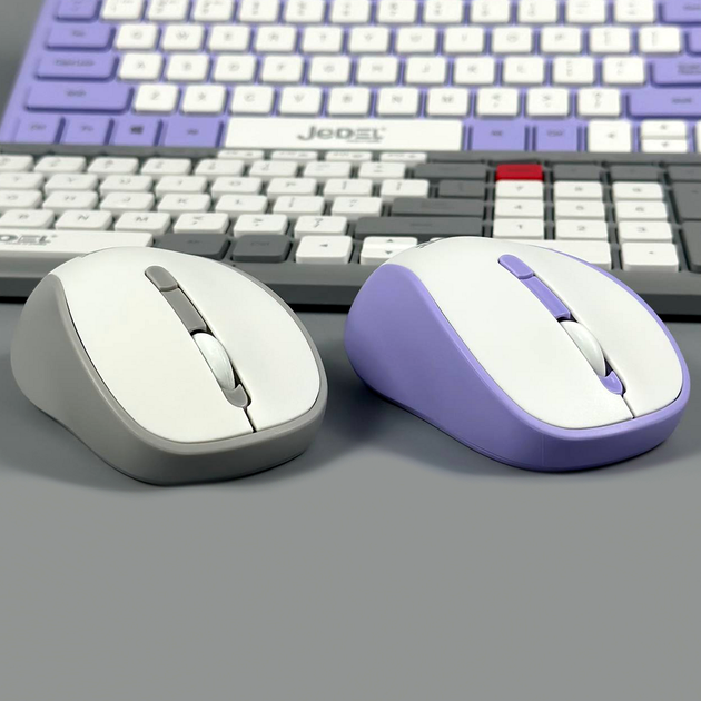 Бездротова клавіатура та 3D мишка 99 клавіш DPI 800-1200 Jedel WS739 Бузковий - зображення 4