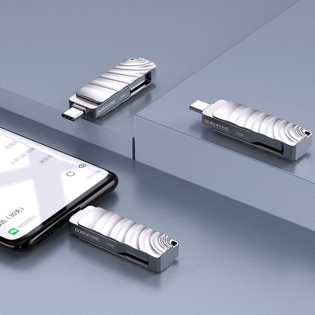 USB флешка 16Gb USB3.0 Type-C для хранения информации Borofone BUD3 - Фото 8 USB флешка 16Gb USB3.0 Type-C для хранения информации Borofone BUD3 - изображение 8