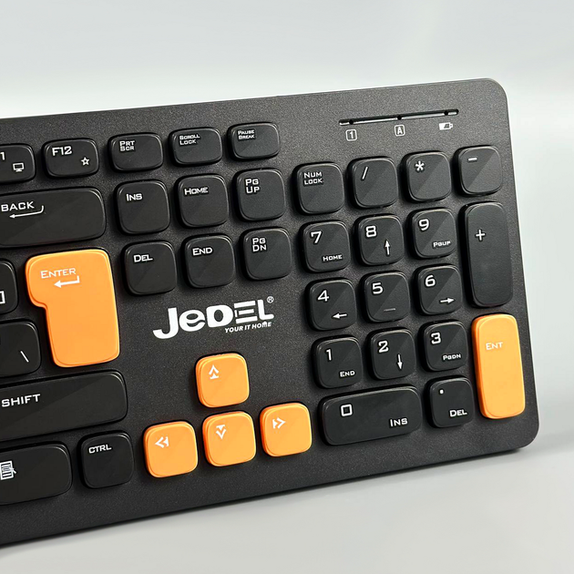 Клавіатура бездротова 3D мишка Jedel WS750 Dual mode розмір 43212526 мм вага 455 г чорний - зображення 3