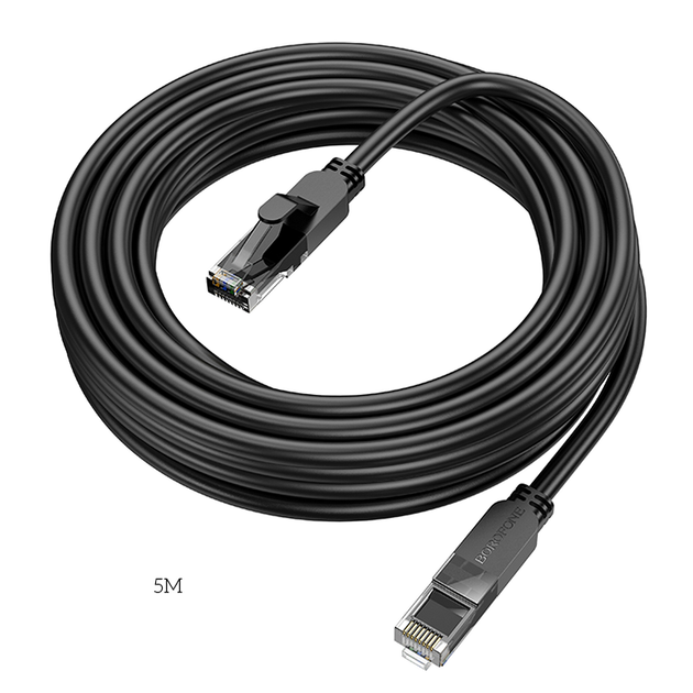 Кабель сетевой патч-корд 8м для маршрутизаторов и компьютеров Borofone BUS01 Cat 6 черный - изображение 6