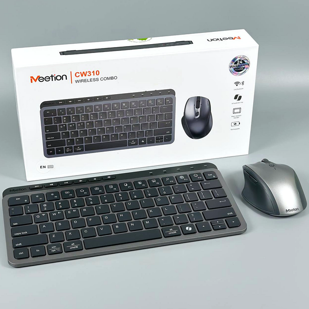 Клавиатура и мышка 2в1 беспроводные 2.4G Bluetooth Meetion CW310 черный - изображение 2