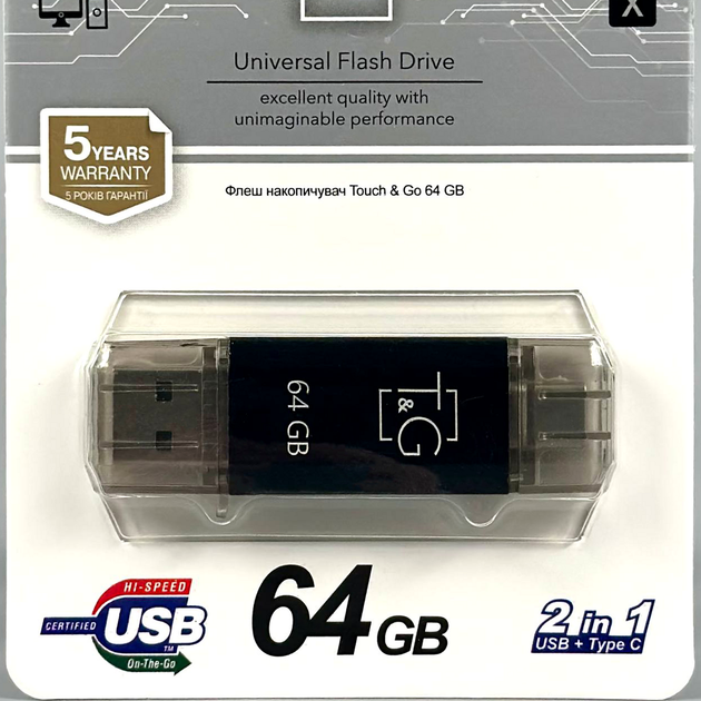 USB флешка 64Gb USB Type-C накопитель информации T&G Star 009 - Фото 2 USB флешка 64Gb USB Type-C накопитель информации T&G Star 009 - изображение 2