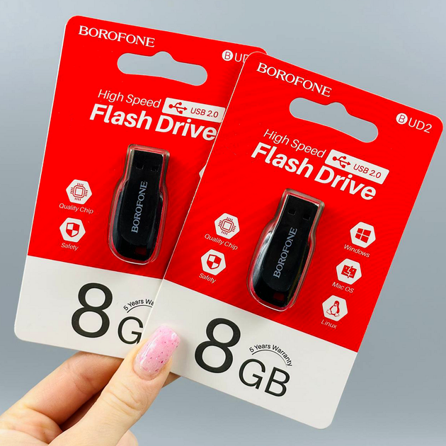 Флешка USB 8Gb USB2.0 накопитель информации Borofone BUD2 - изображение 3
