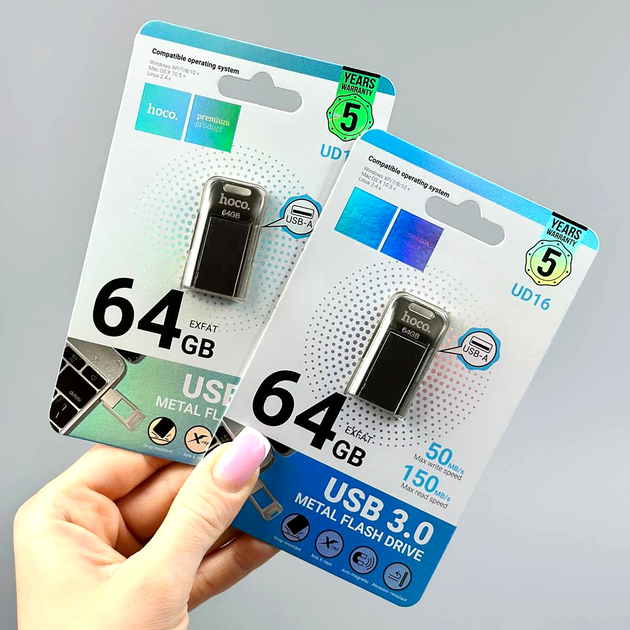 USB флешка 64GB USB3.0 Скоростная Hoco UD16 - Фото 3 USB флешка 64GB USB3.0 Скоростная Hoco UD16 - изображение 3