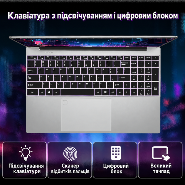 Ноутбук 15.6" FUNYET LAITMIN G5 AMD Ryzen 7 5700U RAM 16GB SSD 1TB Windows 11 (UKR) (102460291) - изображение 3