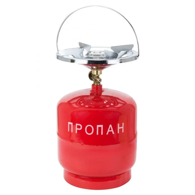 Газовий балон ТД 5 л з пальником різьбовим підключенням пропан бутан метал 2 мм навантаження посуду до 6 кг - зображення 3