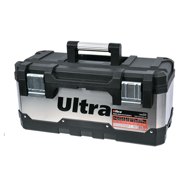 Ящик для инструмента комбинированный металлические замки 500×233×232мм ULTRA (7402422) - Фото 1 Ящик для инструмента комбинированный металлические замки 500×233×232мм ULTRA (7402422) - изображение 1