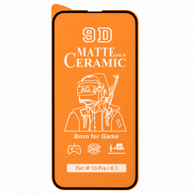 Матовая защитная пленка Ceramics для iPhone 13 Pro с черной рамкой - изображение 2