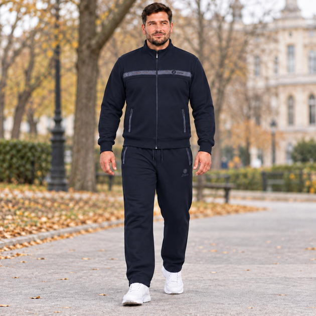 Спортивный костюм мужской Lonn утепленный с кофтой на молнии,4XL, Темно-синий - изображение 5