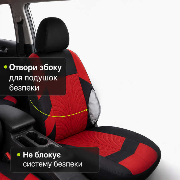 Автомобильные чехлы на полный комплект для 5 сидений в машину красного цвета защитные передний и задний ряд в наборе. - изображение 10