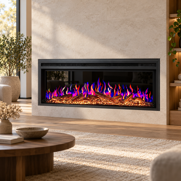 Електрокамін з ефектом живого полум'я ArtiFlame 99 см 1800 Вт електрокамін лінійний вбудований 3d 3 кольори полум'я і підсвітки полін звук вогню камін електричний для дому до 30 м2 пульт таймер - Фото 5 Електрокамін з ефектом живого полум'я ArtiFlame 99 см 1800 Вт електрокамін лінійний вбудований 3d 3 кольори полум'я і підсвітки полін звук вогню камін електричний для дому до 30 м2 пульт таймер - зображення 5