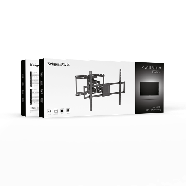 Универсальное крепление для телевизора Kruger&Matz KM1310 43″–100″ Черное (5901890137867) - изображение 8
