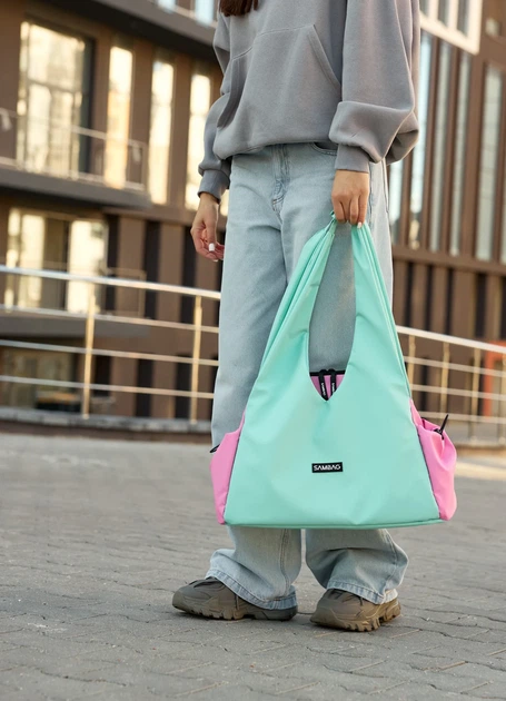 Жіноча спортивна сумка Sambag Flow з оксфорду 41x25,5x16,5 см м'ятна - Фото 6 Жіноча спортивна сумка Sambag Flow з оксфорду 41x25,5x16,5 см м'ятна - зображення 6