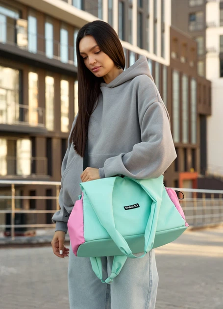 Жіноча спортивна сумка Sambag Flow з оксфорду 41x25,5x16,5 см м'ятна - Фото 7 Жіноча спортивна сумка Sambag Flow з оксфорду 41x25,5x16,5 см м'ятна - зображення 7