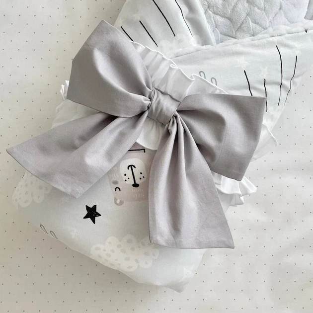Плед-конверт с одеялом Minky косичка Коты в облаках Маленька Соня 80х100 см серый - изображение 5