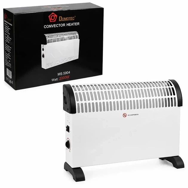 Электрический обогреватель Domotec 2000 Вт. Конвектор для помещения до 23 м². Бесшумный отопительный прибор 750–2000 Вт. - изображение 4