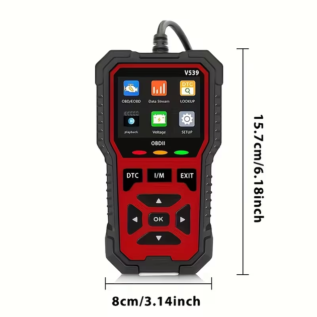 Автомобильный сканер OBD2 V539 — Профессиональная диагностика, 35 901 кодов DTC, цветной экран 2.8", тест АКБ, Live Data - изображение 2