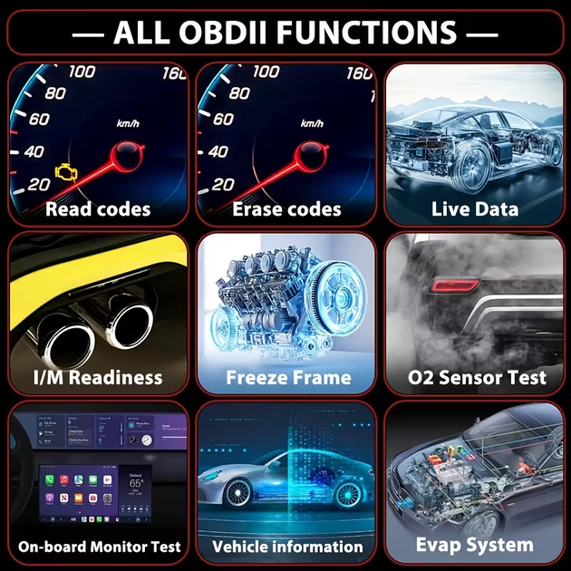 Автомобильный сканер OBD2 V539 — Профессиональная диагностика, 35 901 кодов DTC, цветной экран 2.8", тест АКБ, Live Data - изображение 3