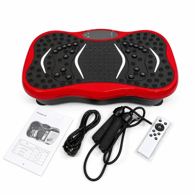 Виброплатформа для фитнеса TSVP-1-Red 200 Вт до 150 кг 120 скоростей 5 программ с Bluetooth USB эспандерами пультом - изображение 4