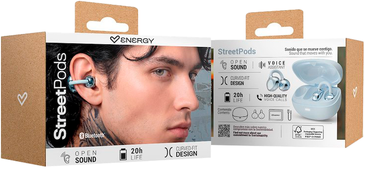 Słuchawki Energy Sistem StreetPods Open Sound Blue (8432426501328) - obraz 4