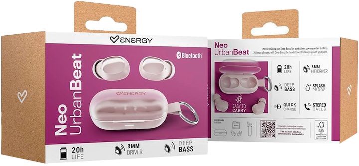 Słuchawki Energy Sistem Neo UrbanBeat Pink (8432426501120) - obraz 5