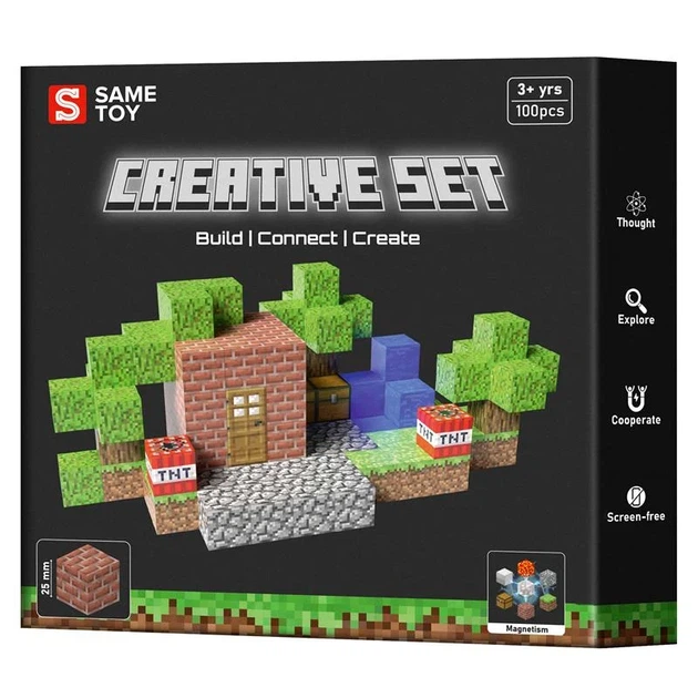Магнитный конструктор 100 элементов пластик разноцветный Same Toy Creative Set Vault - изображение 2