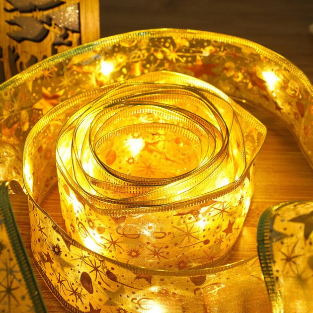 Светодиодная гирлянда-лента 5 м × 50 LED на батарейках, теплый белый - изображение 3