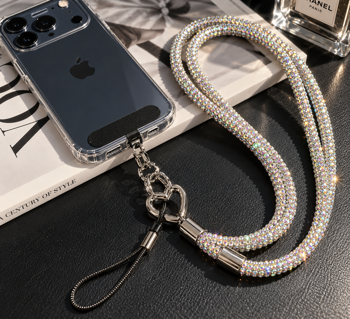 Ремешок Crossbody шнурок для телефону жіночий повсякденний з камінням Rhinestone Black SR-547 - изображение 5
