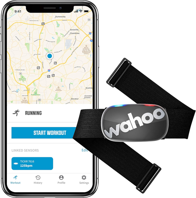 Нагрудный пульсометр Wahoo TICKR Stealth Gray, Bluetooth, ANT+, датчик сердечного ритма, 3 подключения, для спорта - изображение 3