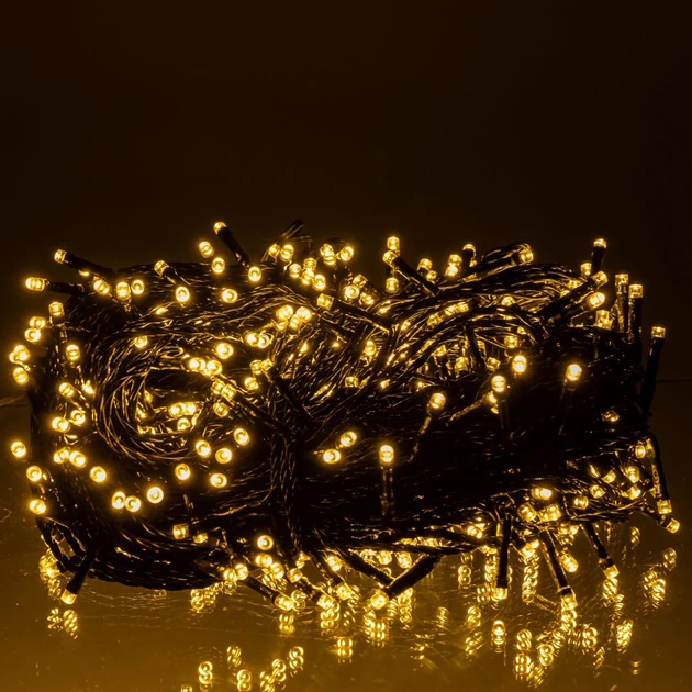 Гирлянда Рождественская фея светодиодная 50 м желтая черный провод 500 LED - изображение 2