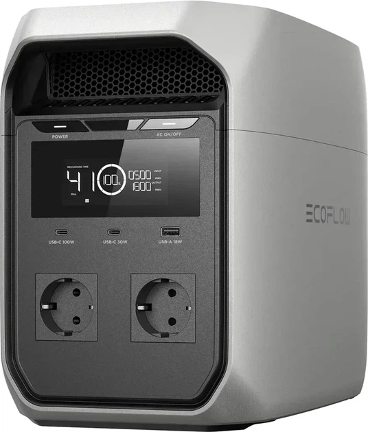 Станція резервного живлення EcoFlow Delta 3 Classic / 1800 Вт / 1024 Вт⋅год / LiFePO4 / євророзетки - Фото 1 Станція резервного живлення EcoFlow Delta 3 Classic / 1800 Вт / 1024 Вт⋅год / LiFePO4 / євророзетки - зображення 1
