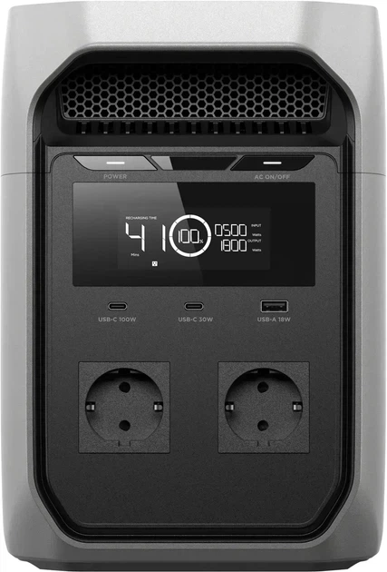 Станція резервного живлення EcoFlow Delta 3 Classic / 1800 Вт / 1024 Вт⋅год / LiFePO4 / євророзетки - Фото 3 Станція резервного живлення EcoFlow Delta 3 Classic / 1800 Вт / 1024 Вт⋅год / LiFePO4 / євророзетки - зображення 3