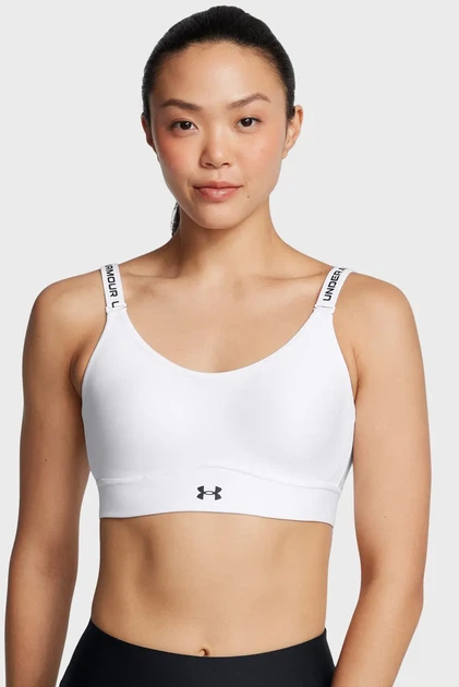 Жіночий білий топ UA Infinity Mid 2.0 Bra Under Armour M D-DD 1384123-100 - Фото 1 Жіночий білий топ UA Infinity Mid 2.0 Bra Under Armour M D-DD 1384123-100 - зображення 1